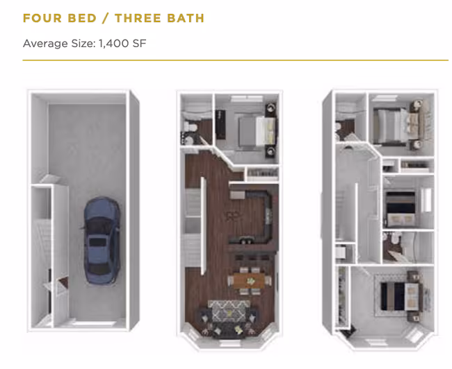 4 Bedrooms, 3 Bathrooms 4372AR floor plan